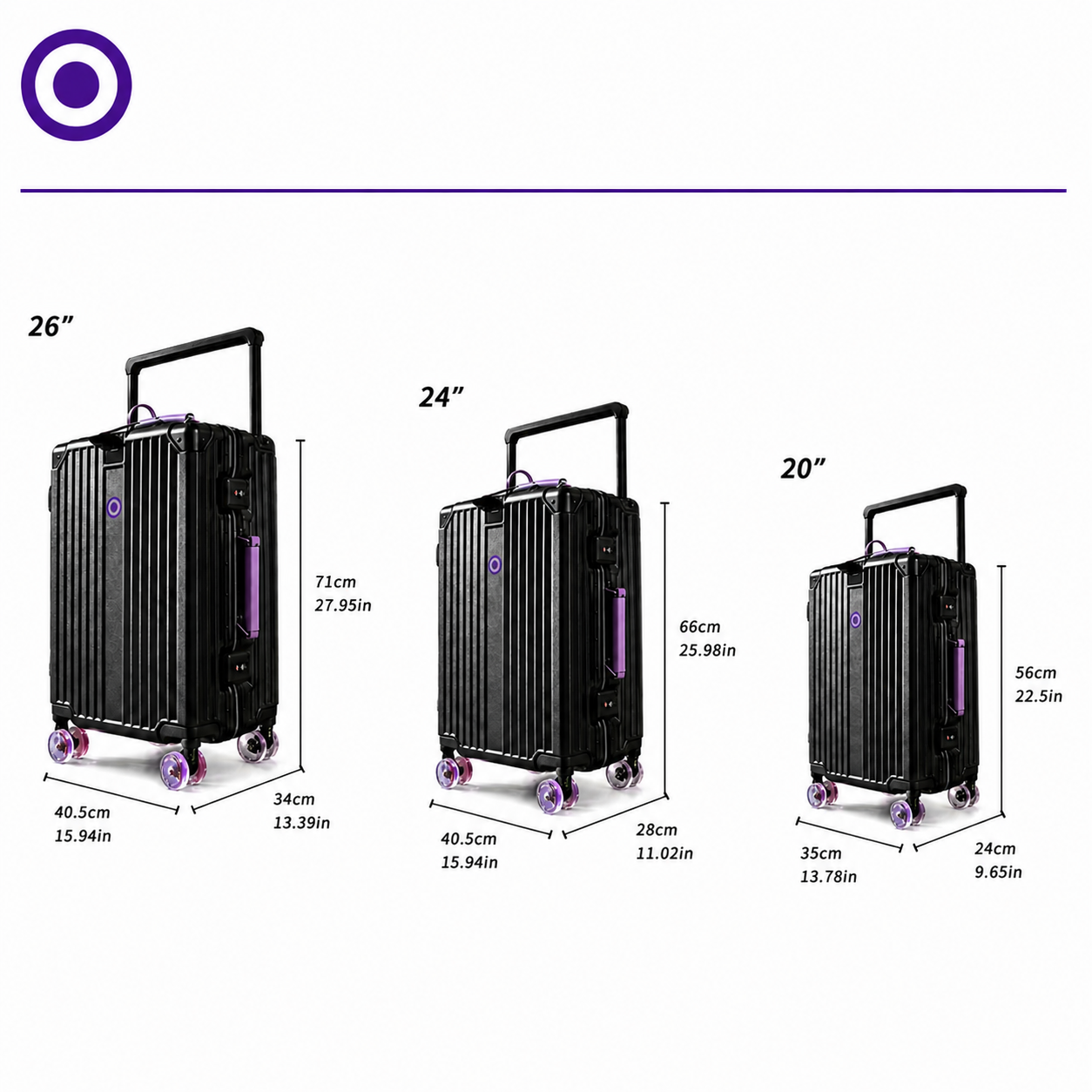 Legeum Aluminium Suitcase with Silent Wheels and TSA Lock